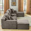 Canapé modulaire en velours côtelé avec console de rangement et USB sans assemblage-1193931769