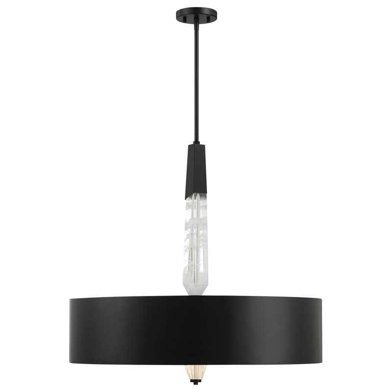 Luminaire suspendu tambour Alheide, Noir