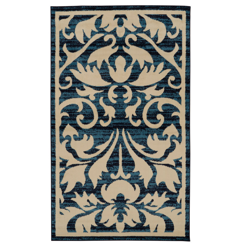 Damon-Lee Damask Indoor Rug, Rectangle 4'3" x 7'3"