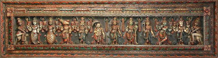 Handcrafted Brass Ten Incarnations of Vishnu Statue | Dashavatara Wall Panel & Altar Sculpture | Traditional Indian Religious Decor
