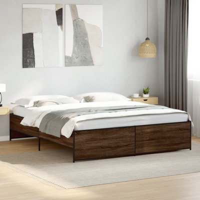 Vidaxl Bed Frame Engineered Wood And Metal