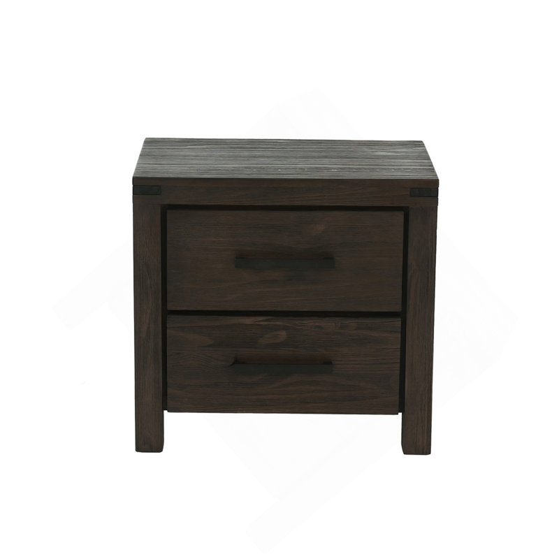 Table de chevet 2 tiroirs en espresso
