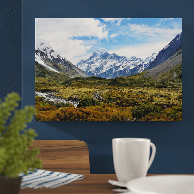 Landscape New Zealand Mountains Photographic - Wrapped Canvas, 50cm H x 76cm W