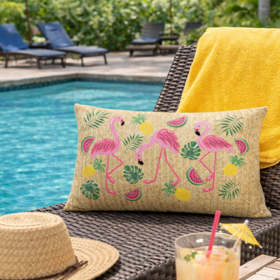Coussin d'extérieur Summer Tropical Flamingo