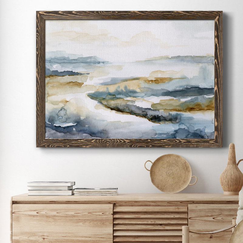 Estuaire I - reproduction d'art sur toile, H 31,5 po x l 23,5 po x P 1,5 po, Noyer