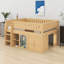 Lit mezzanine avec armoire de rangement et tableau noir-898266543