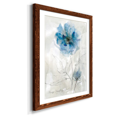 Pivoine bleue - Reproduction d'art sur papier encadrée