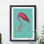 Flamingo in Teal by John Audubon - Picture Frame Graphic Art Print on MDF-62801681-62801684