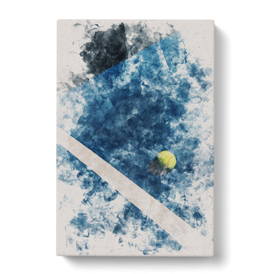 The Tennis Court Watercolour - Wrapped Canvas Print