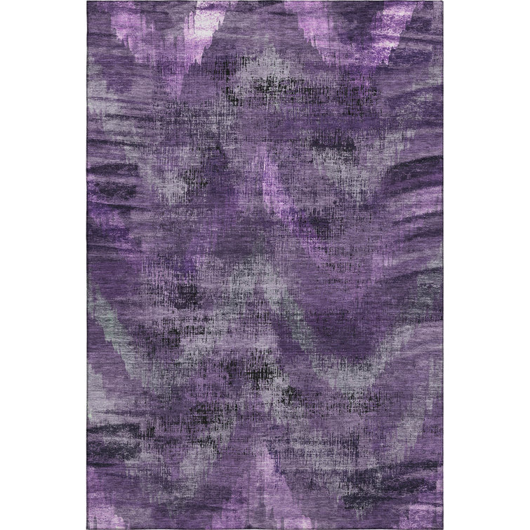 Premium Machine Washable Prisco Purple Rug