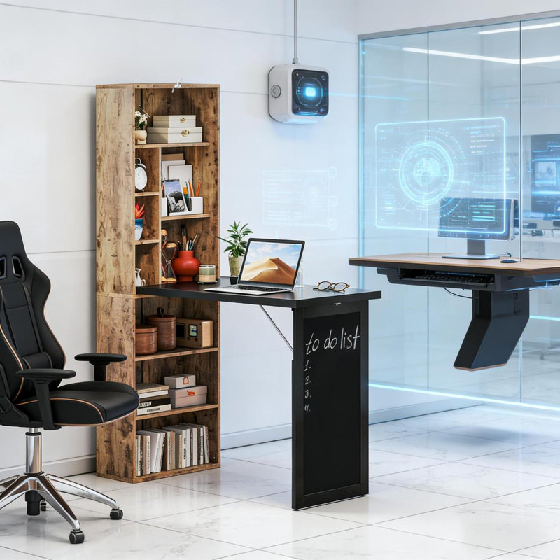 Bureau d'ordinateur, bureau de bureau convertible pliable