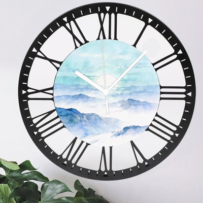 Horloge murale ronde en fer 10 po avec mouvement à quartz silencieux, chiffres romains, impression UV