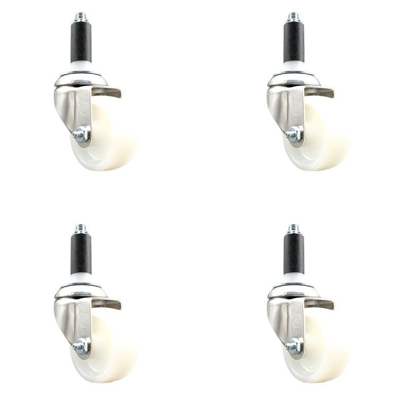 Nylon Swivel Expanding Stem Caster Set