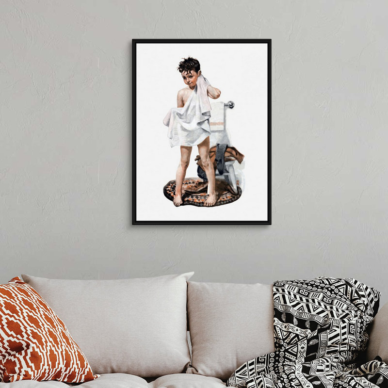 C-L-E-A-N, art mural sur toile, Cadre flottant noir, H 34 po x l 26 po x P 1,75 po