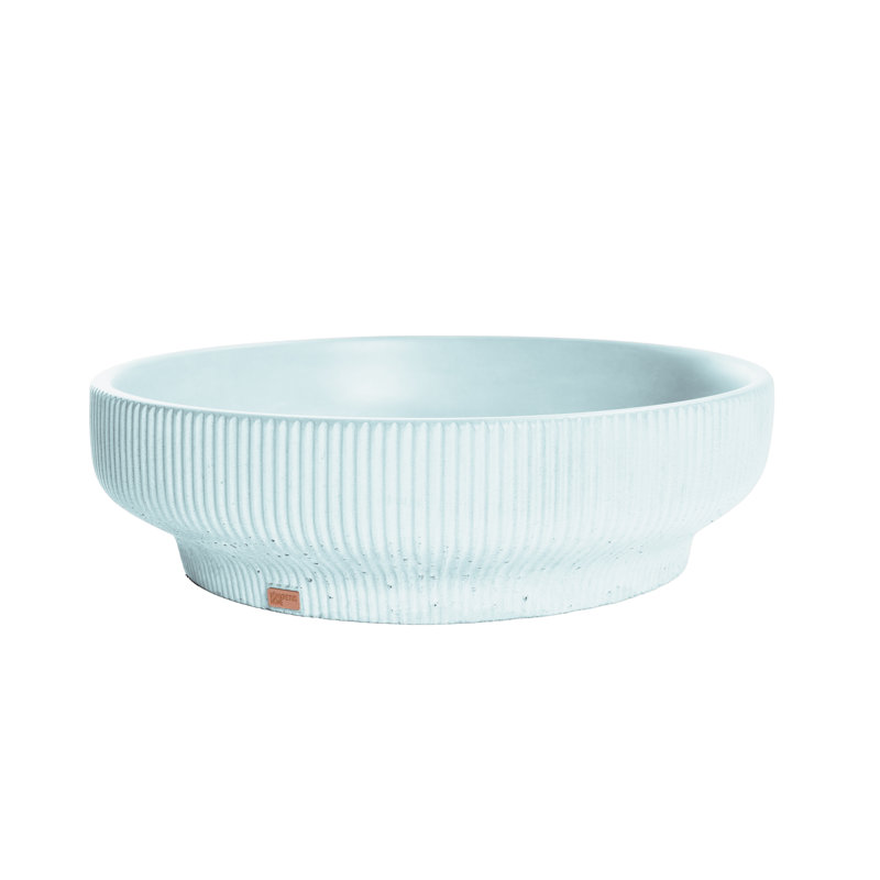 Lavabo de salle de bain vasque circulaire fait à la main Lotus, Bleu Cara¨ïbes