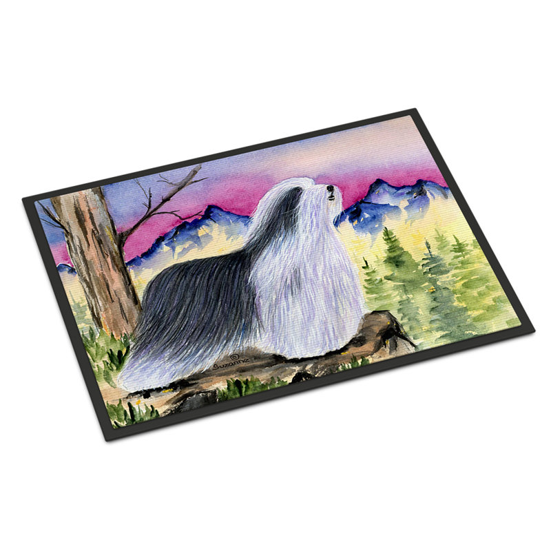Tapis de porte d’intérieur anti-dérapant barbu collie, Rectangle 1 pi 6 po x 2 pi 3 po