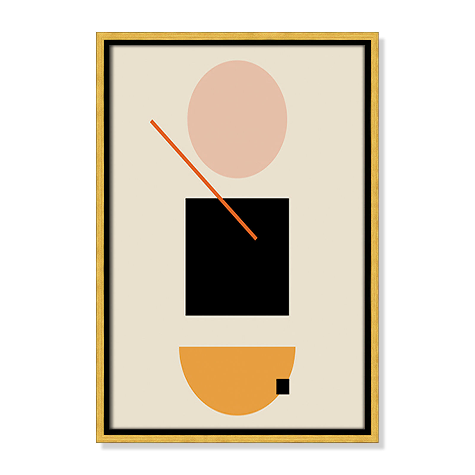 Simple Shapes Print, 19.5" H x 13.5" W x 2" D, Gold Framed