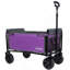 Chariot tout-en-un convertible pliant à 4 roues avec siège et laisse pour chien - Chariot utilitaire pliable robuste pour le camping, la plage, le magasinage - Siège polyvalent et espace de rangement, mauve / gris