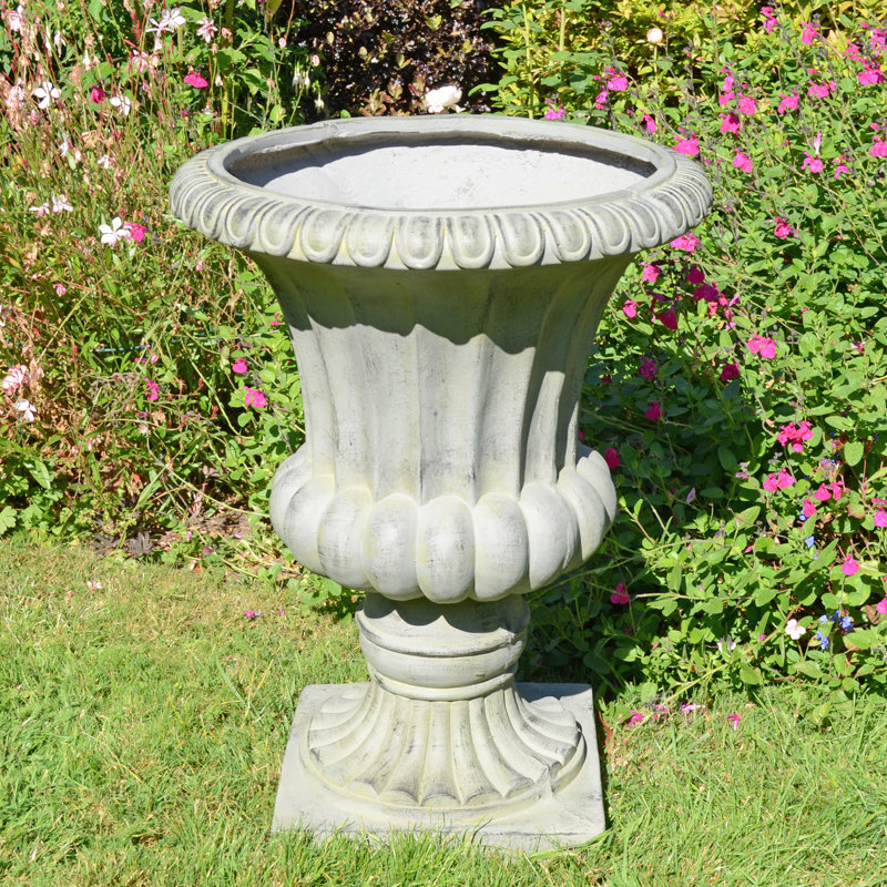 Glendon Resin Urn Planter, Grey, 49cm H x 35cm W x 35cm D