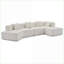 Canapé modulaire en L 140 po et 4 places modulaire minimaliste moderne blanc neige | Modulaire | Pas d'assemblage | Blanc | Standard-138813556