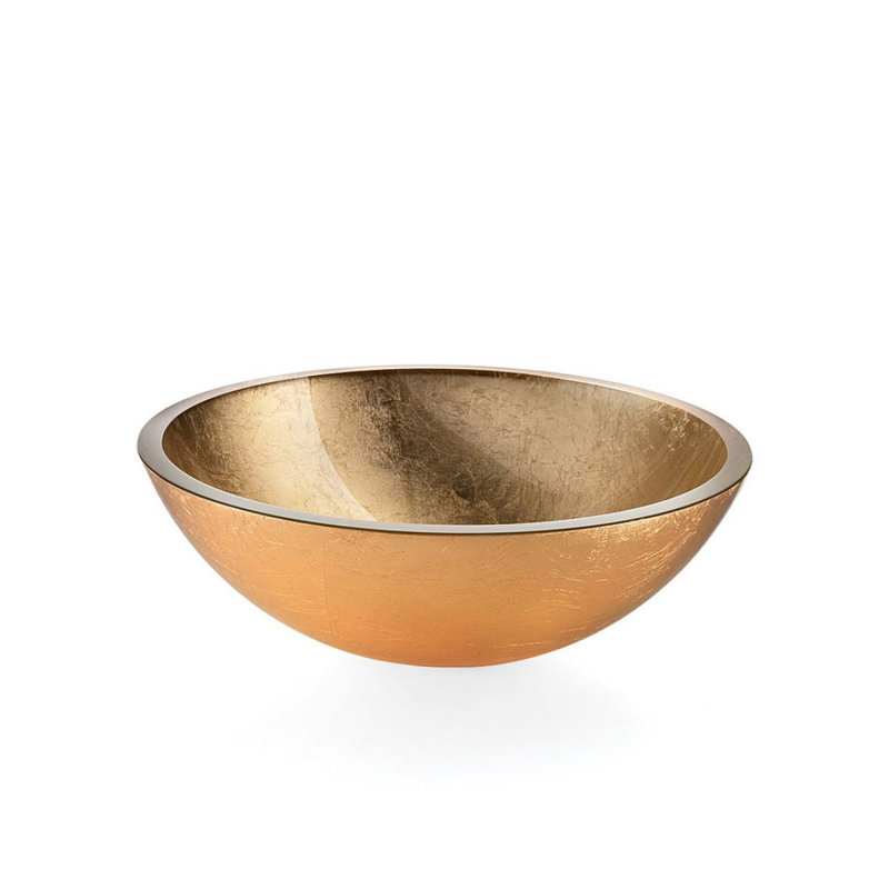Acquaio 16.7'' L Bathroom Sink, Gold Leaf, Sink without single pre-drilled faucet hole