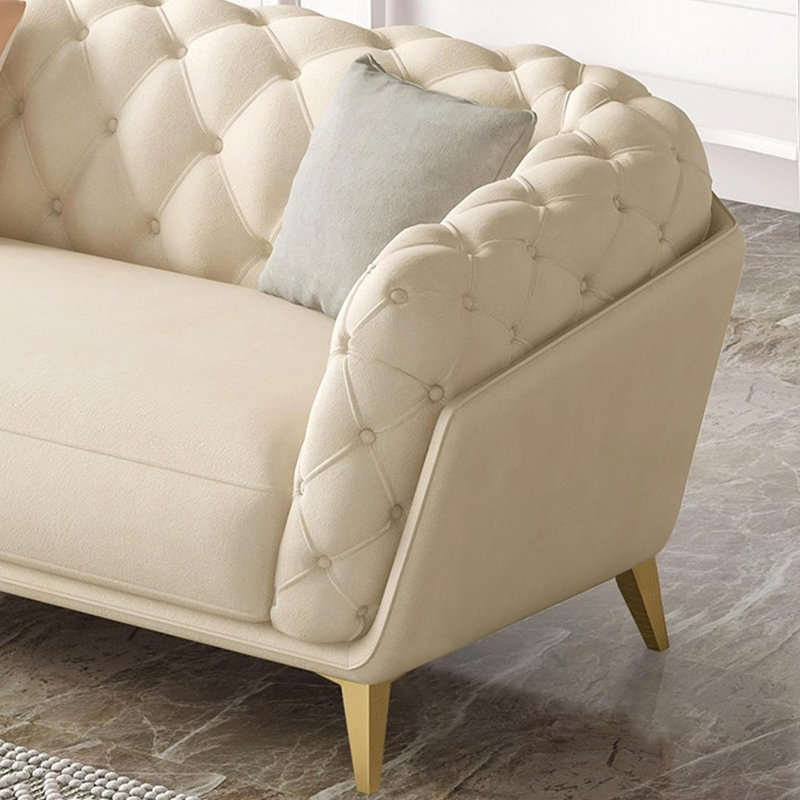 Coussin modulaire beige en polyester, H 28,74 po x l 94,49 po x P 39,37 po