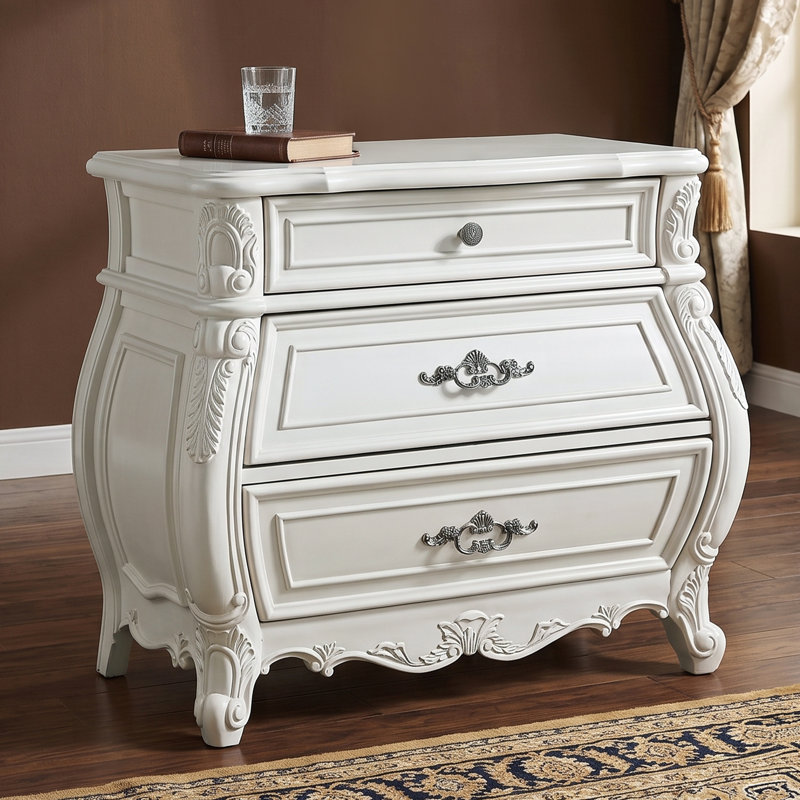 Lasiya 3 Drawer Nightstand White