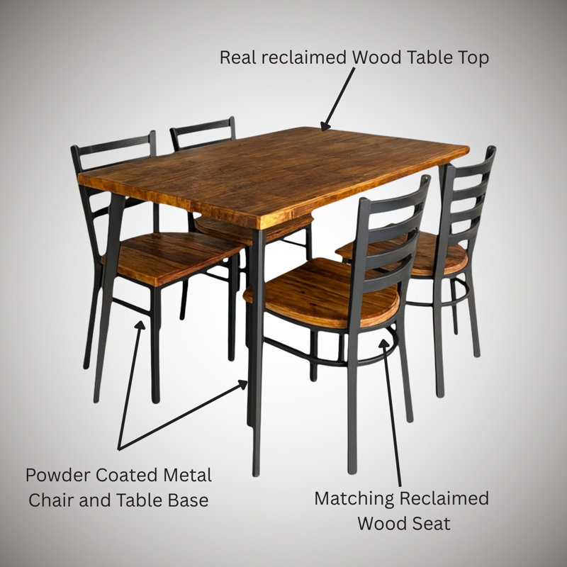  Ensemble de salle à manger avec 4 chaises Rustic Harvest Forge Legacy