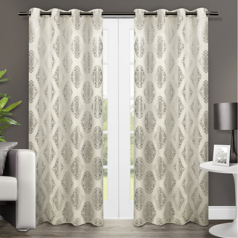 Paire de rideaux semi-transparents Franzen, Blanc cassé, L 54 po x L 108 po