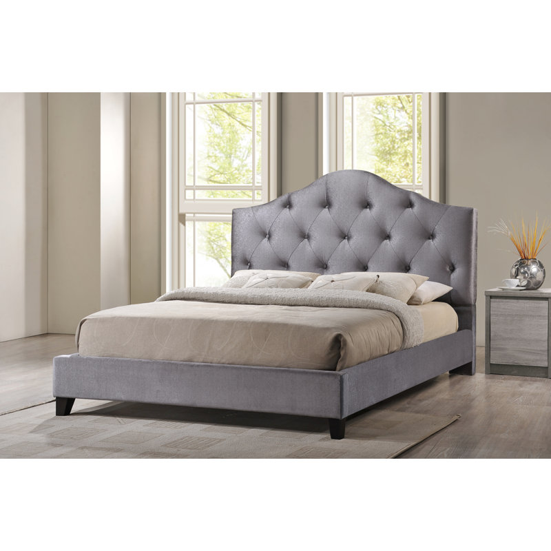 Upholstered Bed, Grey
