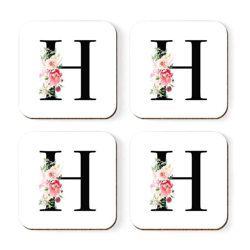 Sous-verre à motif floral rosé, H