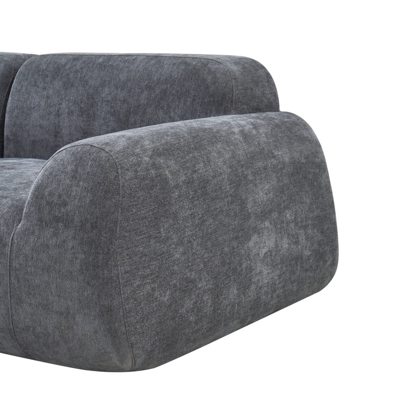 Canapé modulaire incurvé 118 po, canapé modulaire courbé pour salon, Velours gris velours