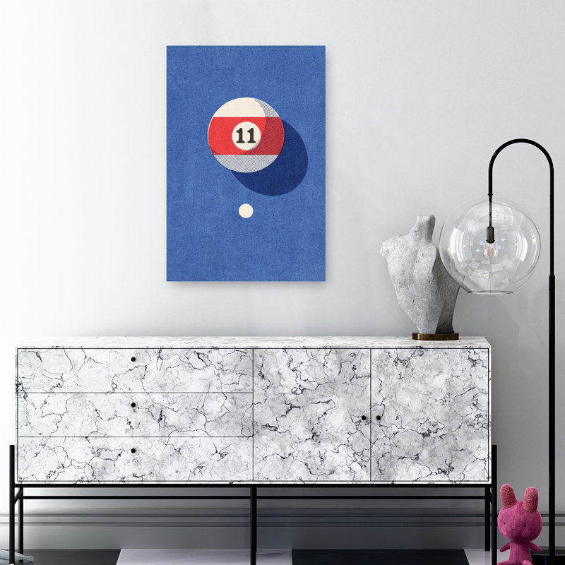 Art mural rétro onze rayé minimaliste moderne, 36" H x 24" W