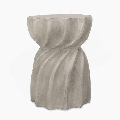 Lightweight Concrete Side Table With Sunburst Top For Outdoor Elegance And Durability