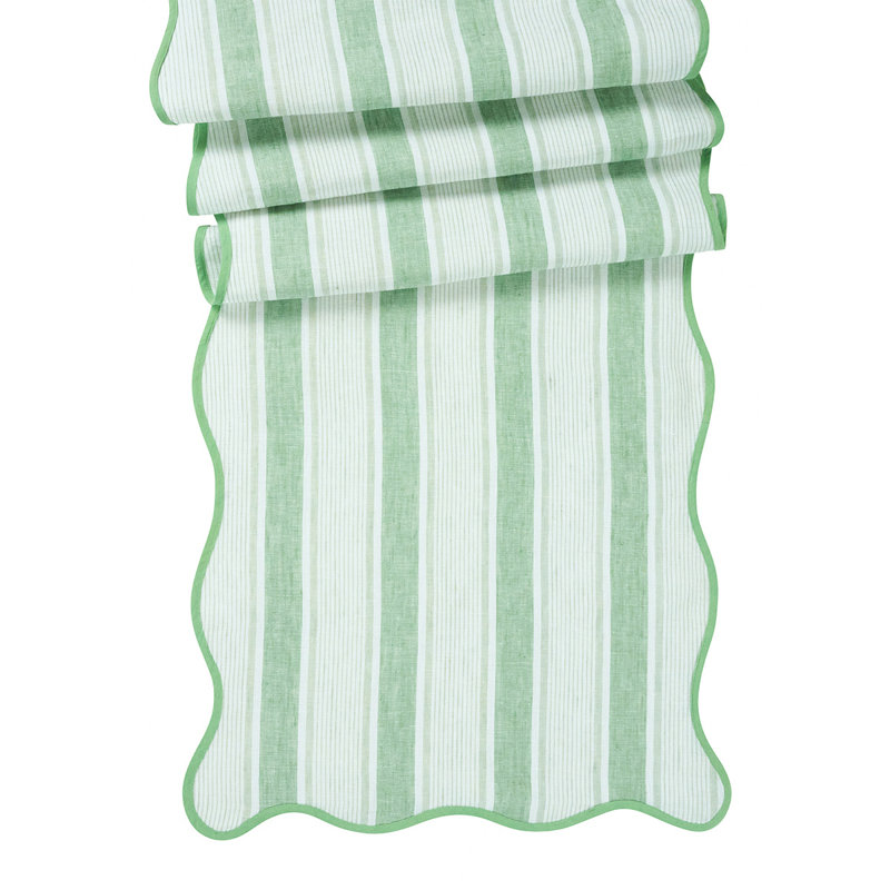 Cabana Stripe 18" x 90" Table Runner, Seagrass