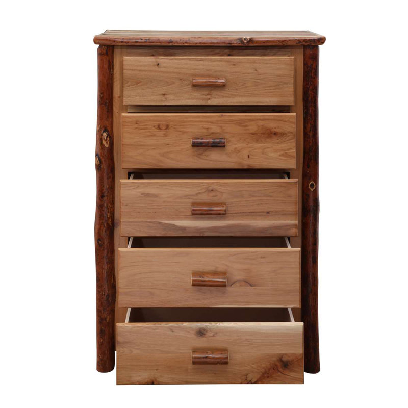 Commode 5 tiroirs Fireside Lodge Hickory, Noyer traditionnel