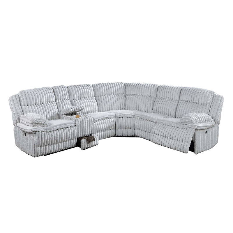 Canapé modulaire en Corduroy, Gris clair