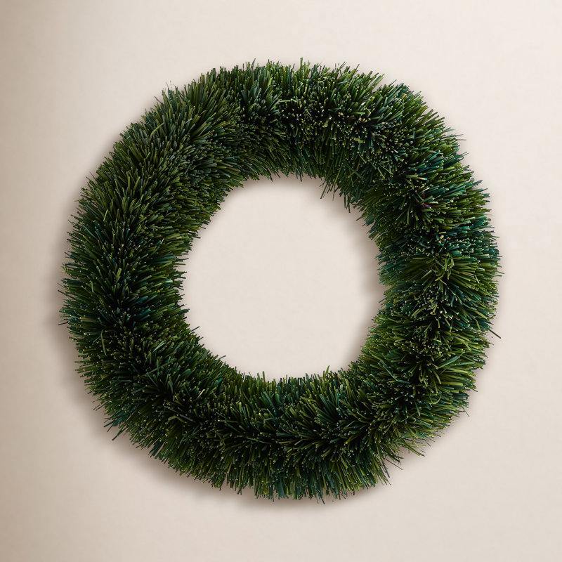 Natural Fibers Wreath, 15.5" H x 15.5" W x 4.5" D, Green