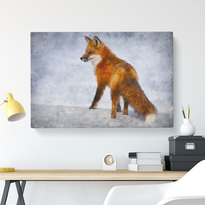 Red Fox In Winter Vol.1 - Print, 35cm H x 50cm W x 3cm D, Wrapped Canvas