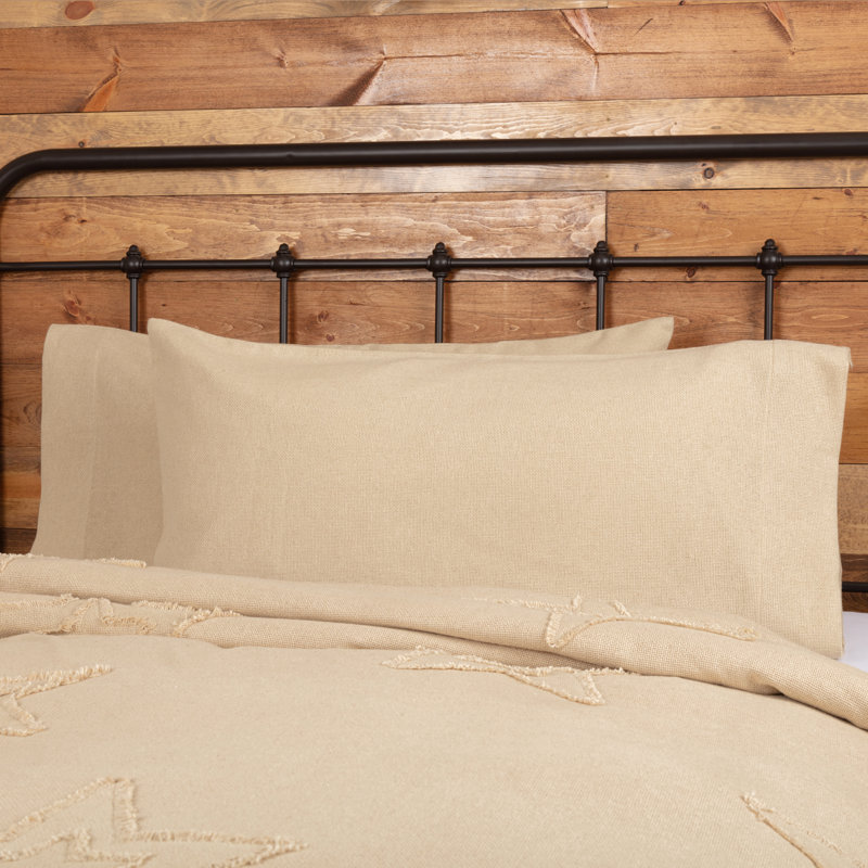  Taie d'oreiller 100% coton Burlap, Roi, Beige foncé rétro