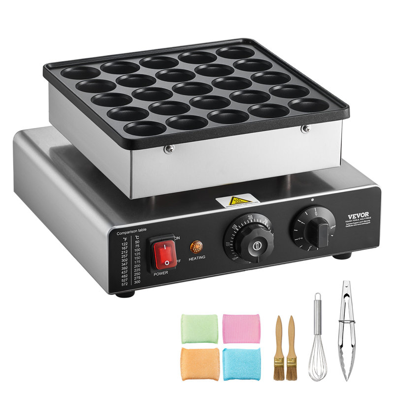 Mini machine à crêpes, gaufrier hollandais à muffins de 25 mm de diamètre, 43 mm, gril antiadhésif en acier inoxydable, machine commerciale électrique Dorayaki, contrôle de la température et du temps, restaurant de cuisine à domicile