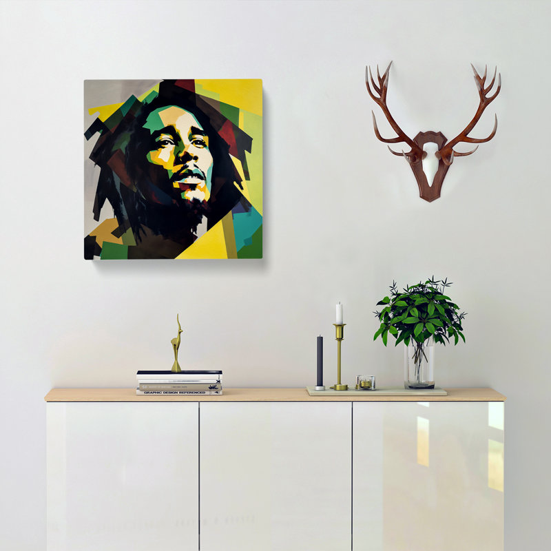 Bob Marley Suprematism - Wrapped Canvas, 50cm H x 50cm W x 3cm D