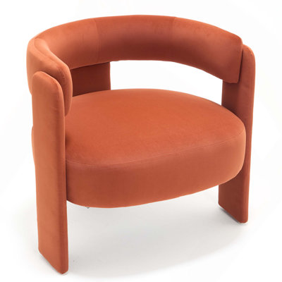 Comfy Mid-Century Modern Velvet Accent Armchair for Living Spaces