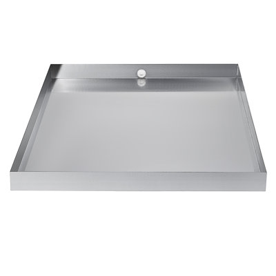 Heavy Duty 304 Stainless Steel Washing Machine Drain Pan with Leak Protection - 32x30 Inch Washer Drip Tray