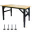 Table de travail réglable en métal avec douille et plateau en bois