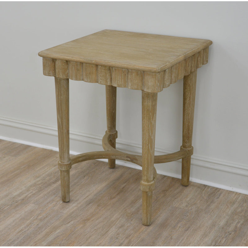Manya Solid Wood End Table, Natural Oak