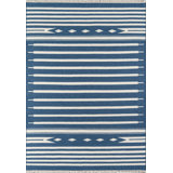 Thompson Wool Geometric Area Rug in Denim