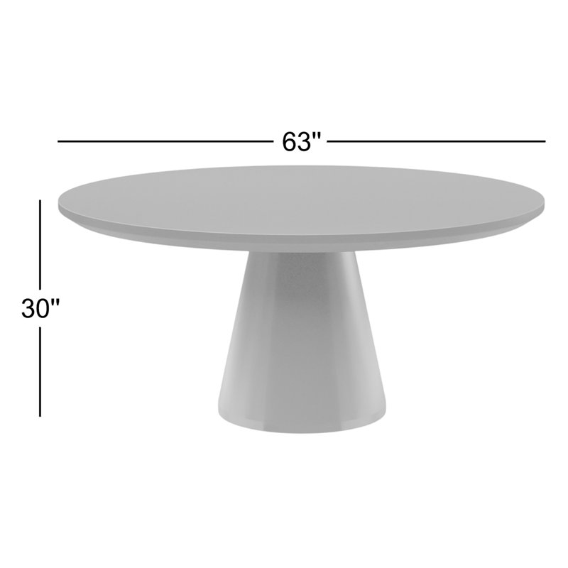 Delijah Outdoor Round Dining Table, Dark Gray