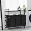 Vidaxl Laundry Basket 3 Compartments With Shelves Black
