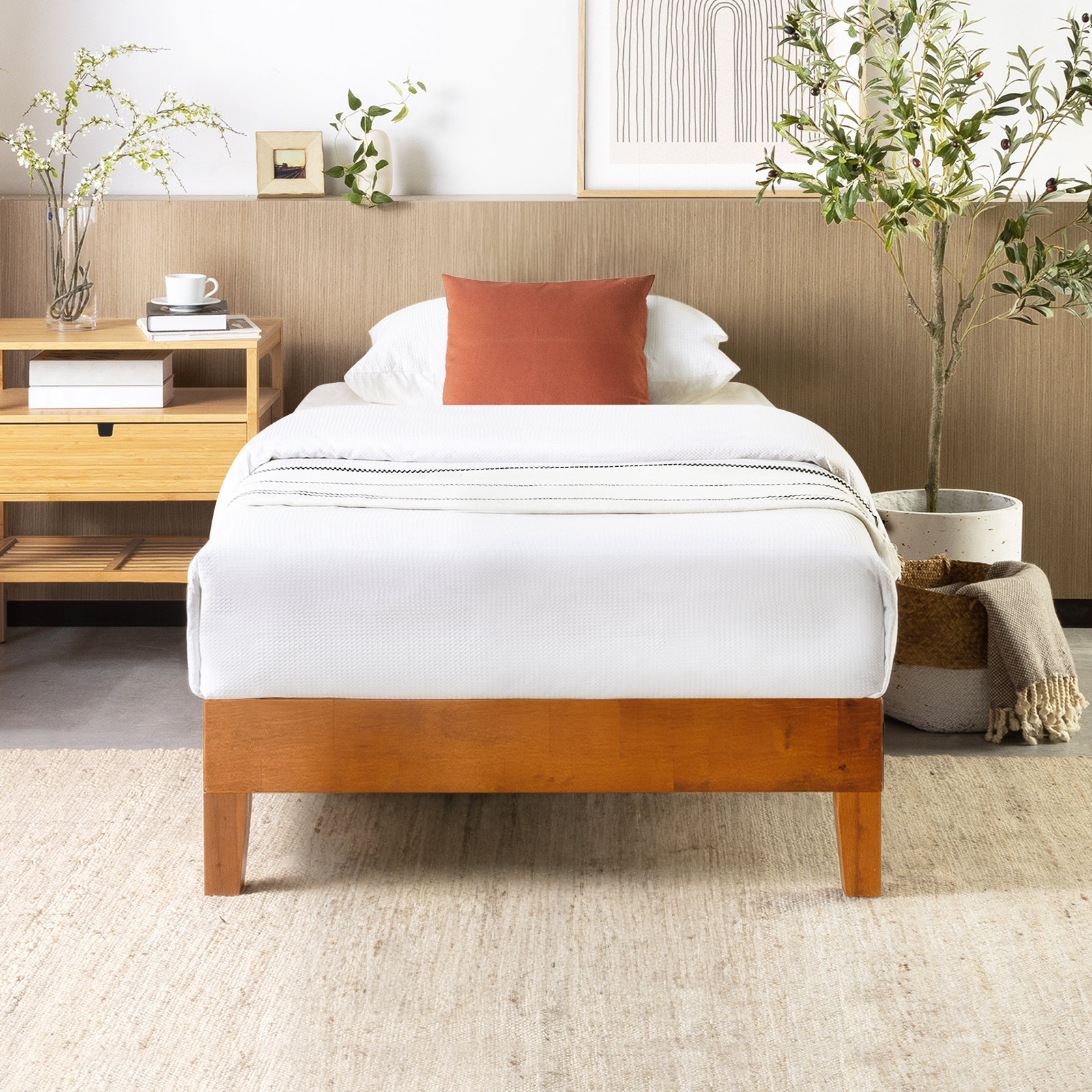 Amaryn Platform Bed, Cherry, Twin